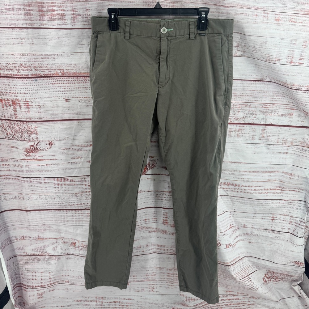 Linksoul Pants Mens 33x30 Boardwalker Chino Pants Olive Green Straight Leg Golf